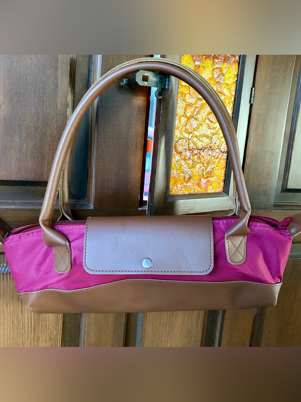 Burgundy and Brown Women's Tote Wine Bag - Insulated
